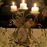 Dalmazio Design Rustic Scroll Candle Holder Centerpiece